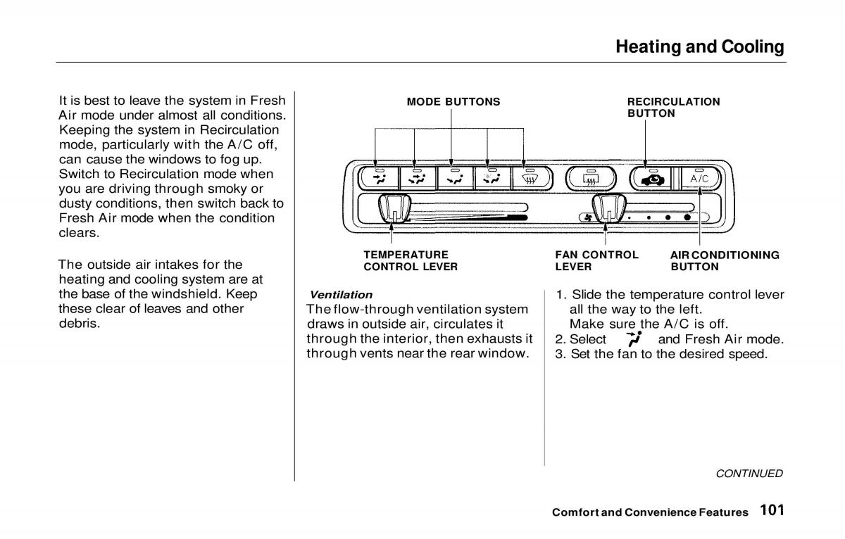 manual  Honda Prelude V 5 owners manual / page 101