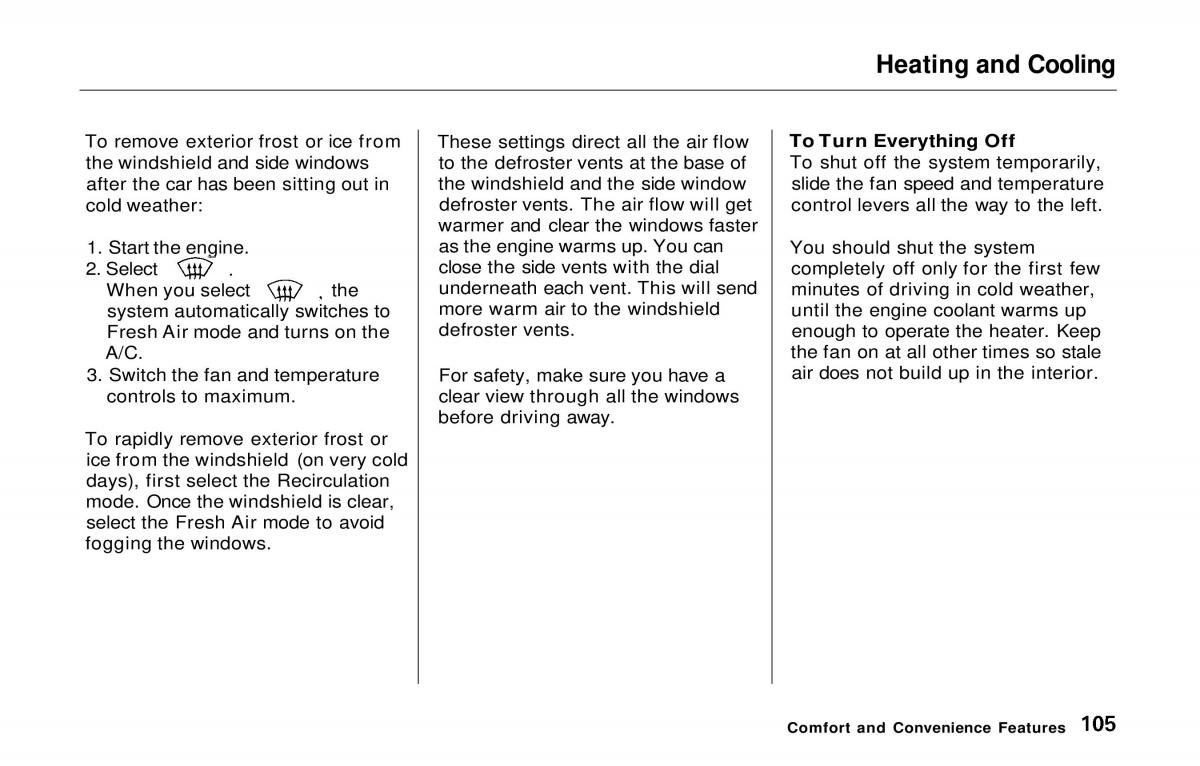 manual  Honda Prelude V 5 owners manual / page 105