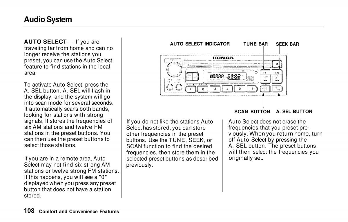 manual  Honda Prelude V 5 owners manual / page 108