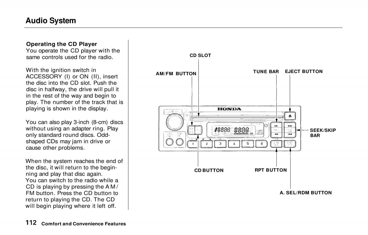 manual  Honda Prelude V 5 owners manual / page 112