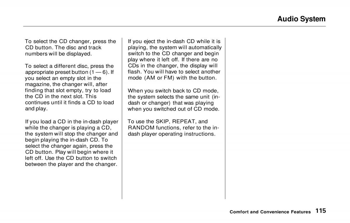 manual  Honda Prelude V 5 owners manual / page 115