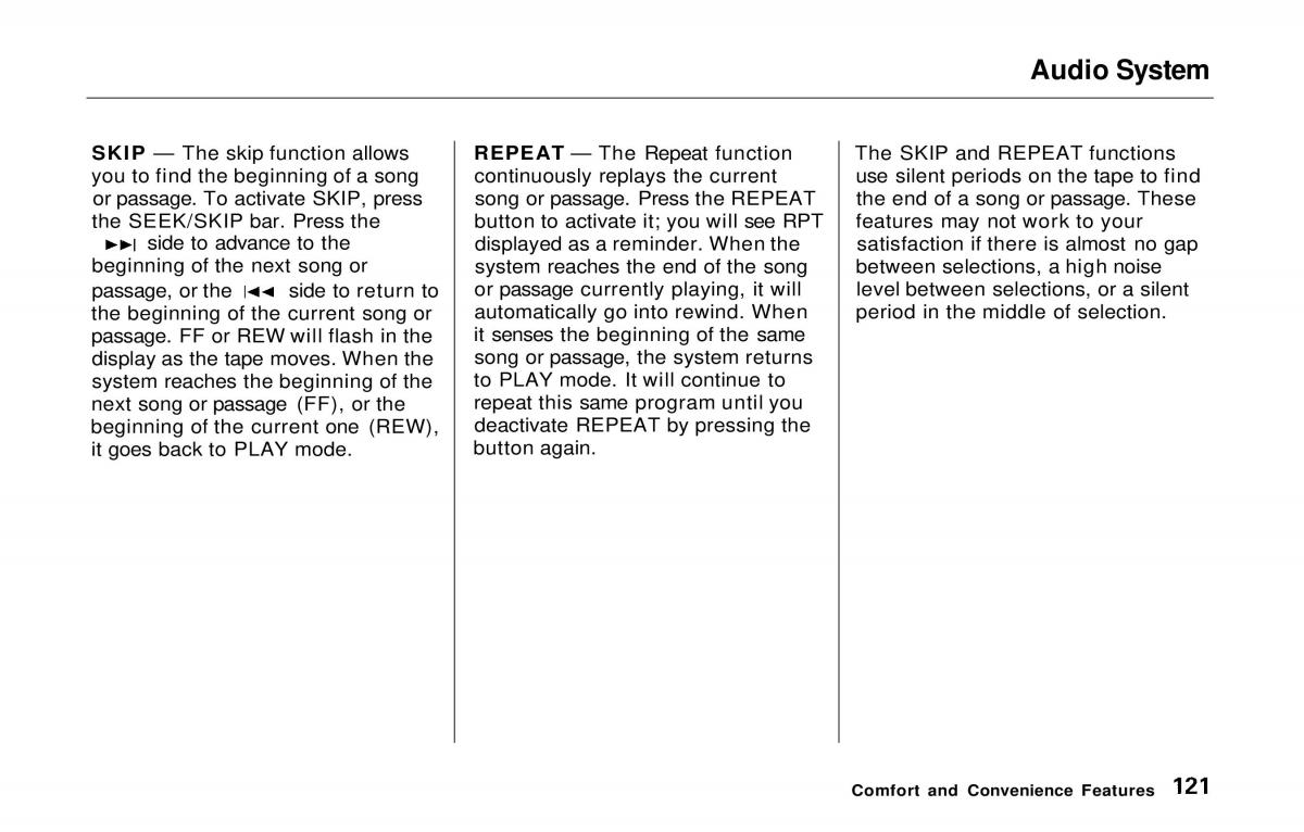 manual  Honda Prelude V 5 owners manual / page 121