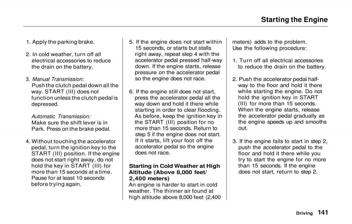 manual  Honda Prelude V 5 owners manual / page 139