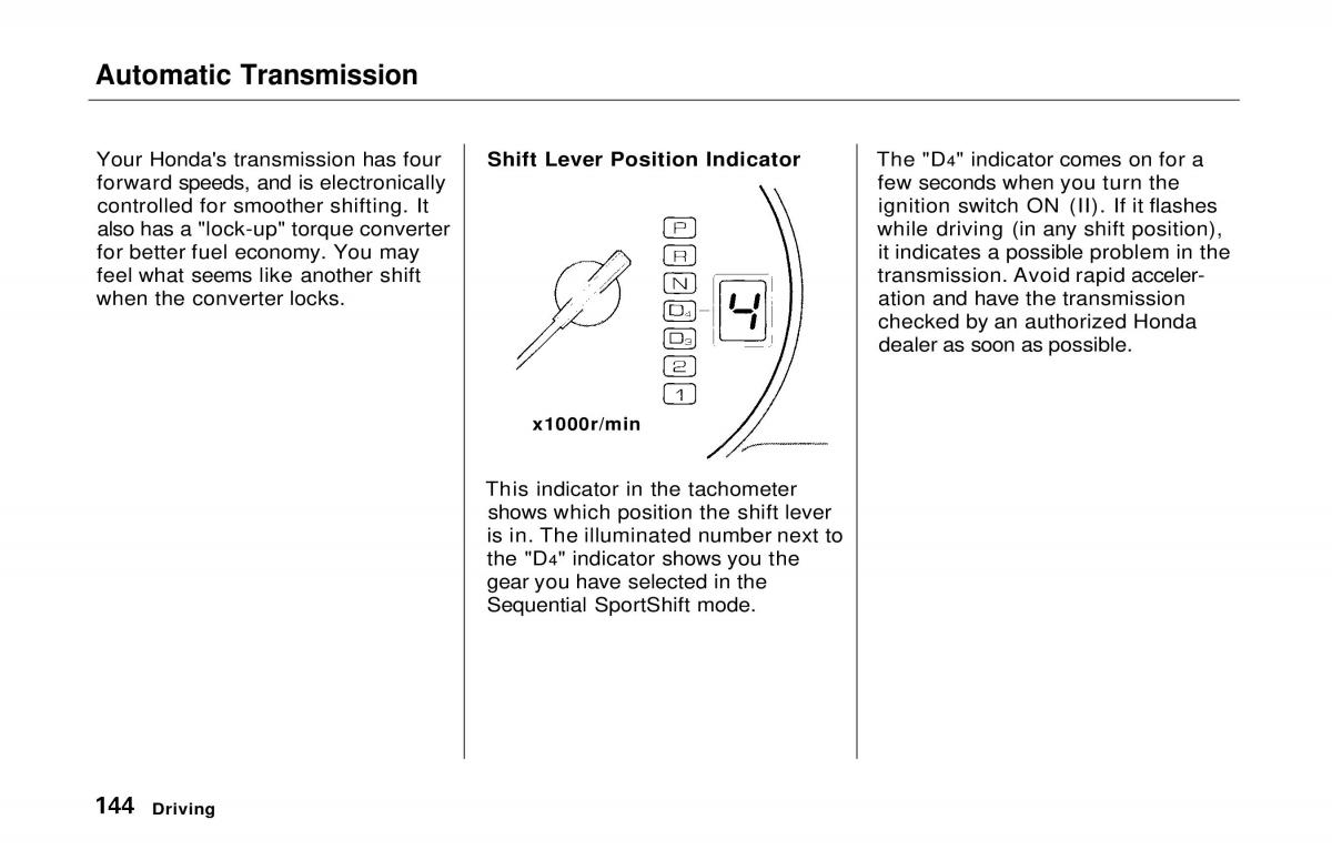 manual  Honda Prelude V 5 owners manual / page 142