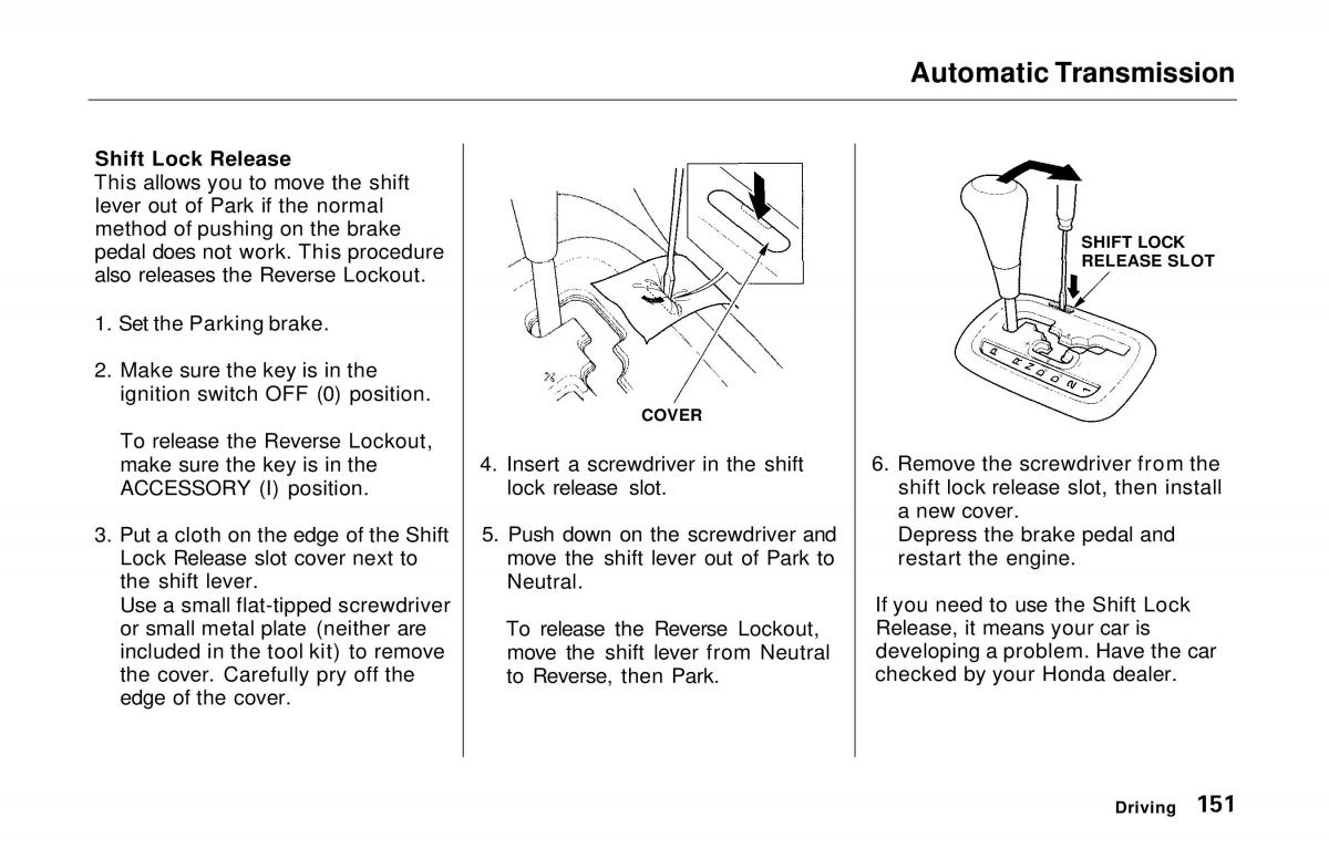 manual  Honda Prelude V 5 owners manual / page 149