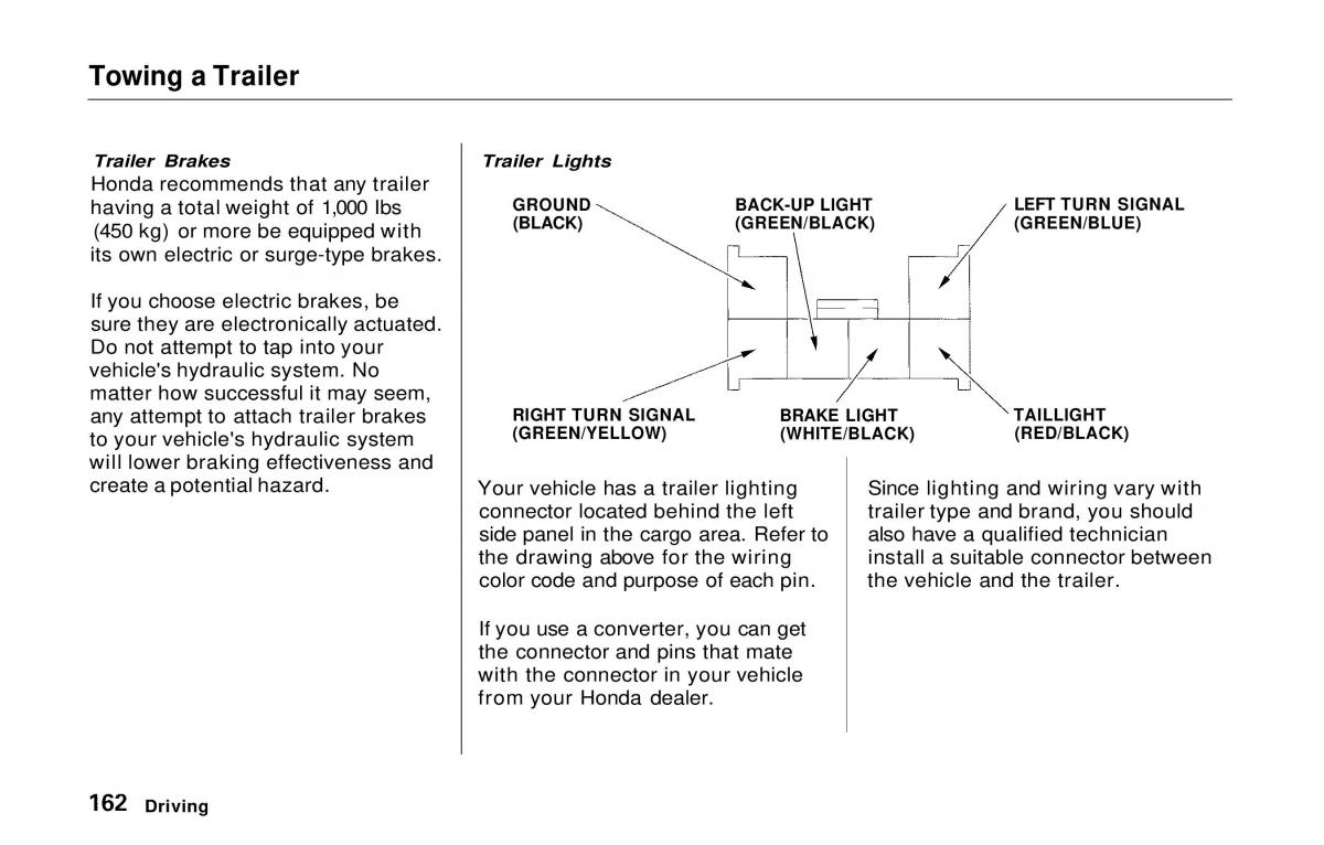 manual  Honda Prelude V 5 owners manual / page 160