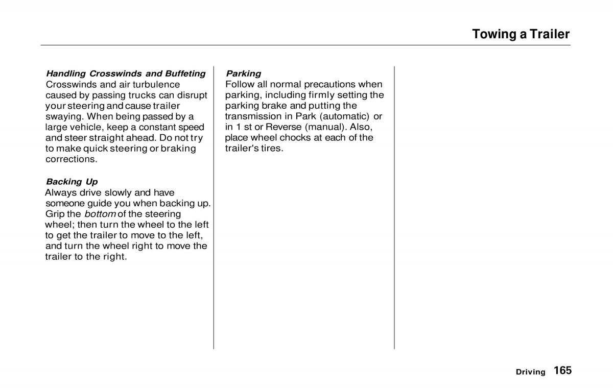 manual  Honda Prelude V 5 owners manual / page 163