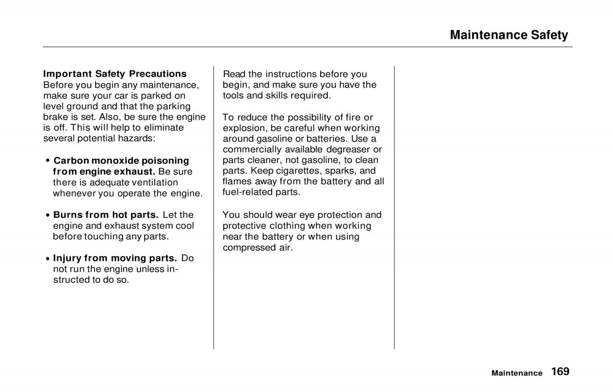 manual  Honda Prelude V 5 owners manual / page 166