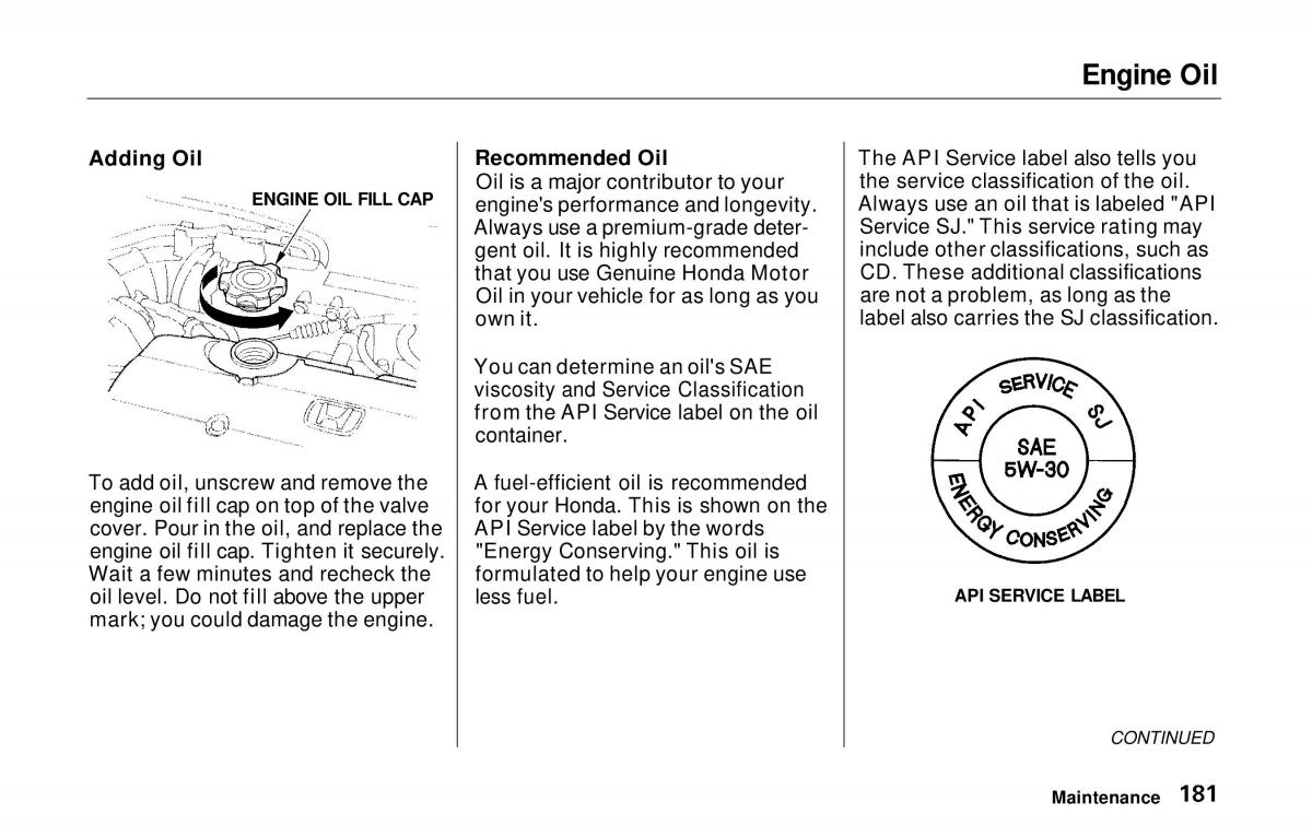 manual  Honda Prelude V 5 owners manual / page 178