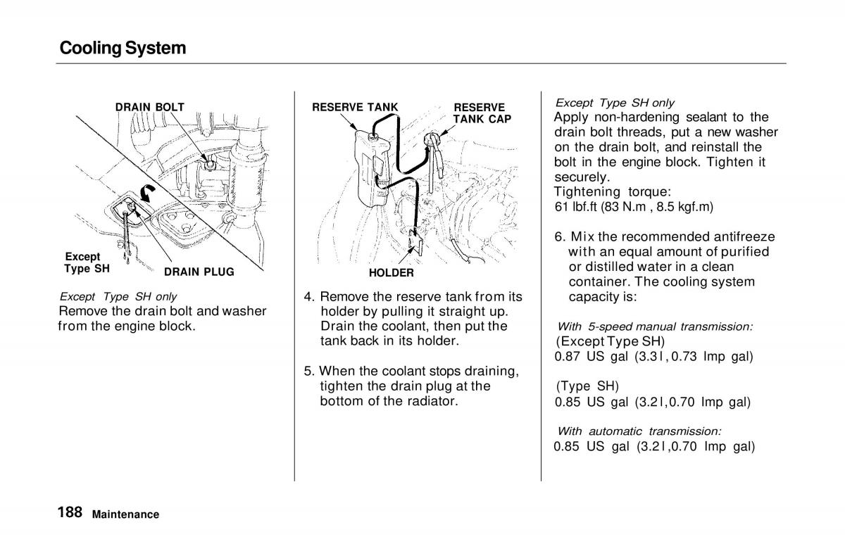 manual  Honda Prelude V 5 owners manual / page 185