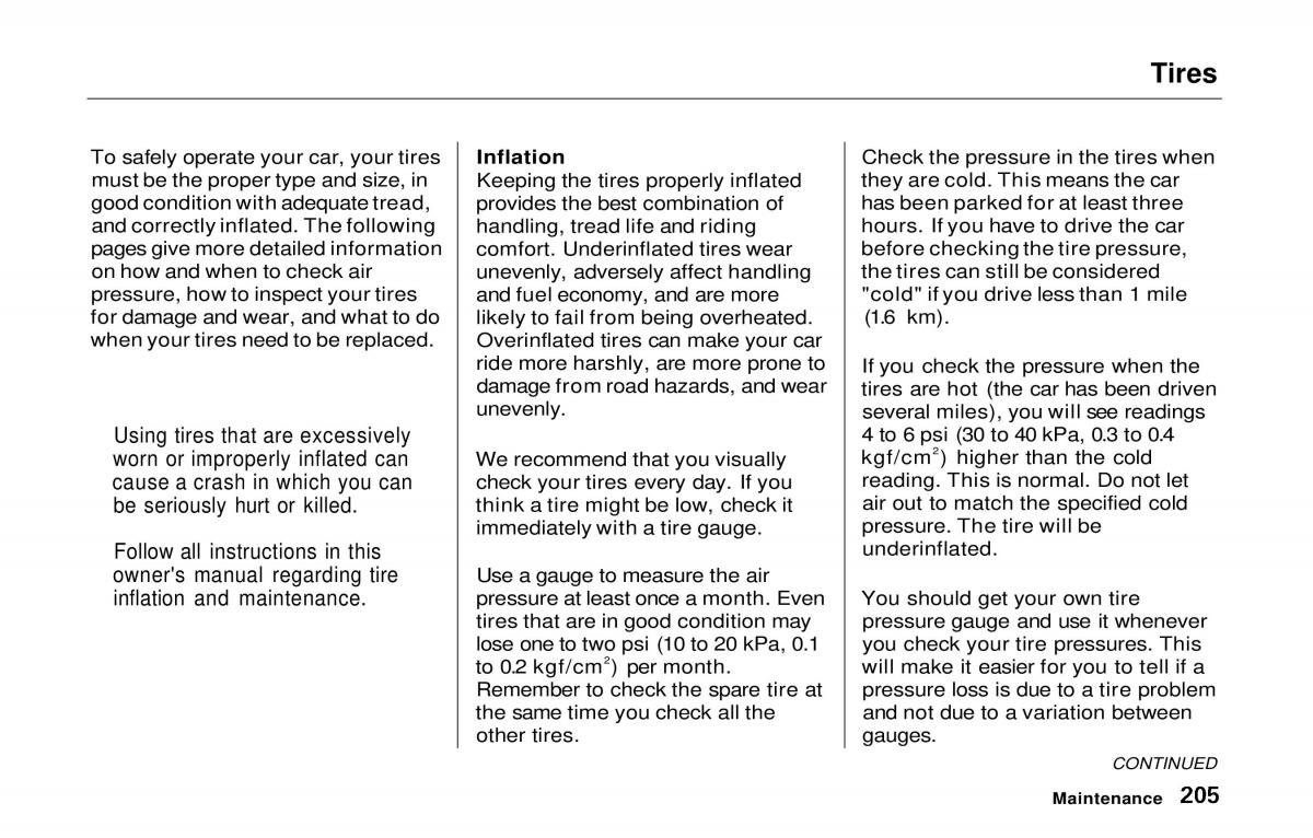 manual  Honda Prelude V 5 owners manual / page 202