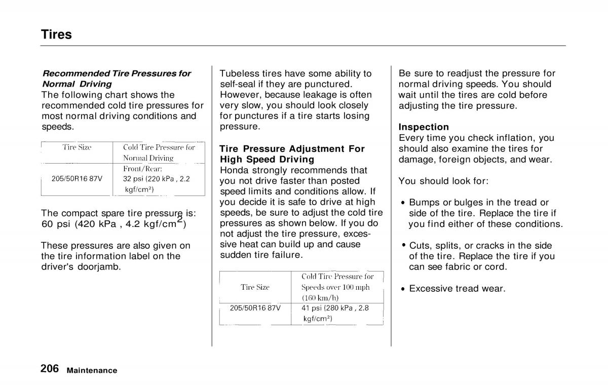 manual  Honda Prelude V 5 owners manual / page 203