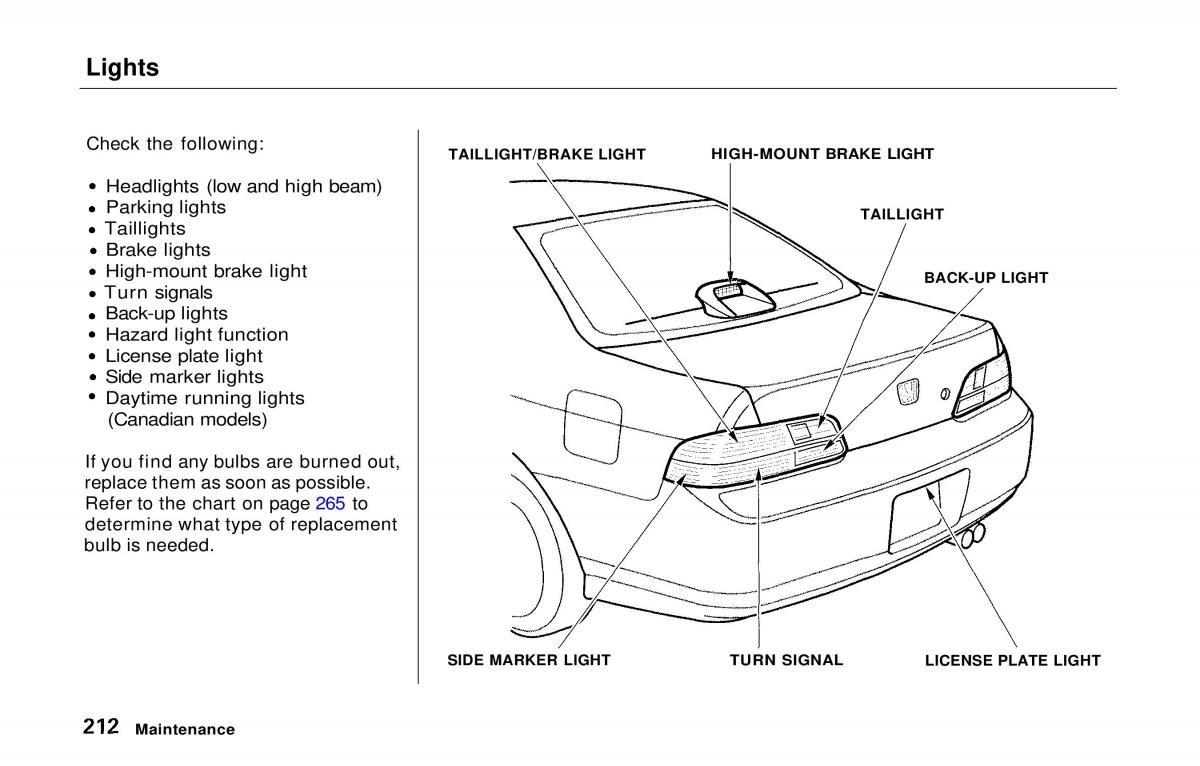 manual  Honda Prelude V 5 owners manual / page 209