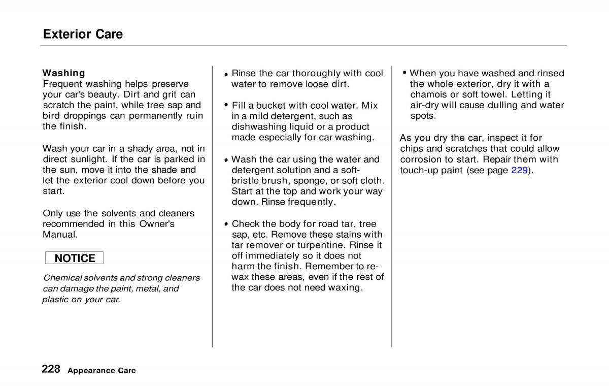 manual  Honda Prelude V 5 owners manual / page 224