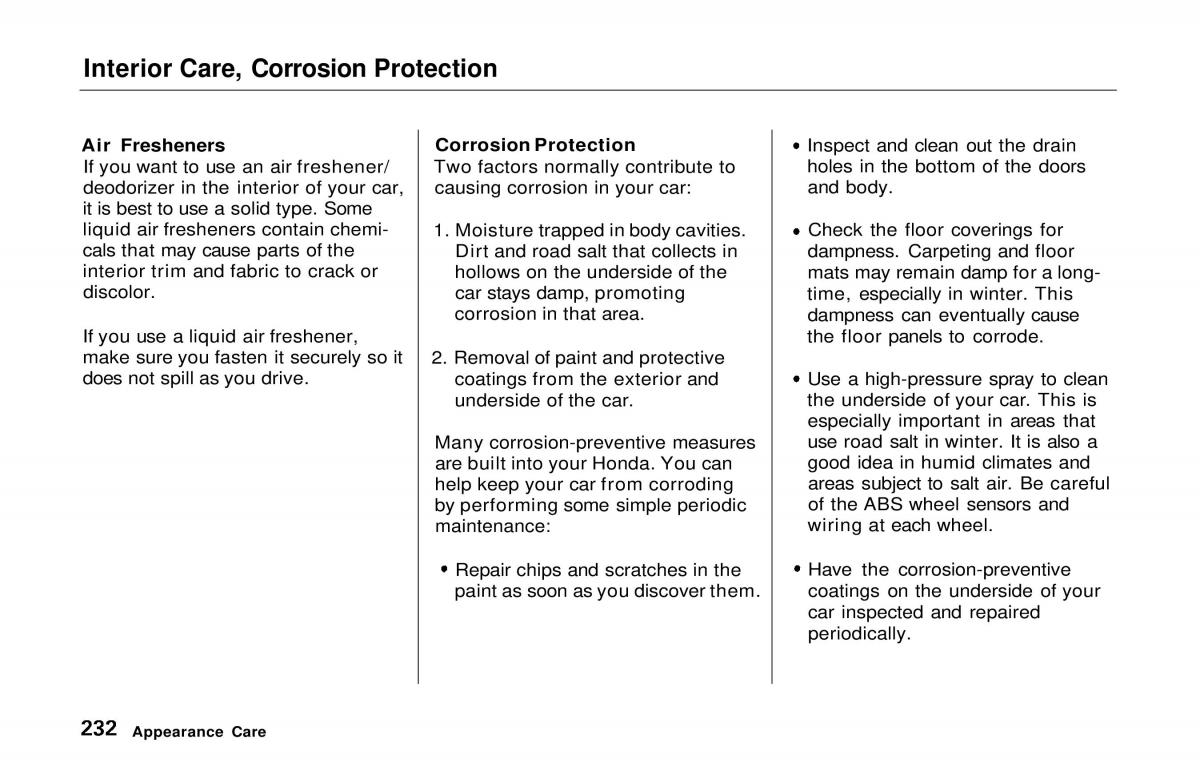 manual  Honda Prelude V 5 owners manual / page 228