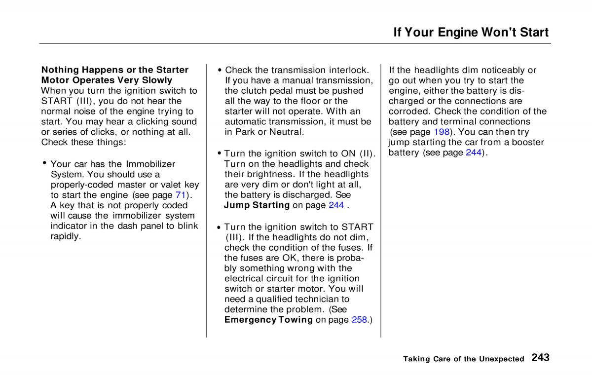 manual  Honda Prelude V 5 owners manual / page 238