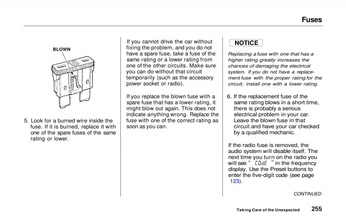 manual  Honda Prelude V 5 owners manual / page 250