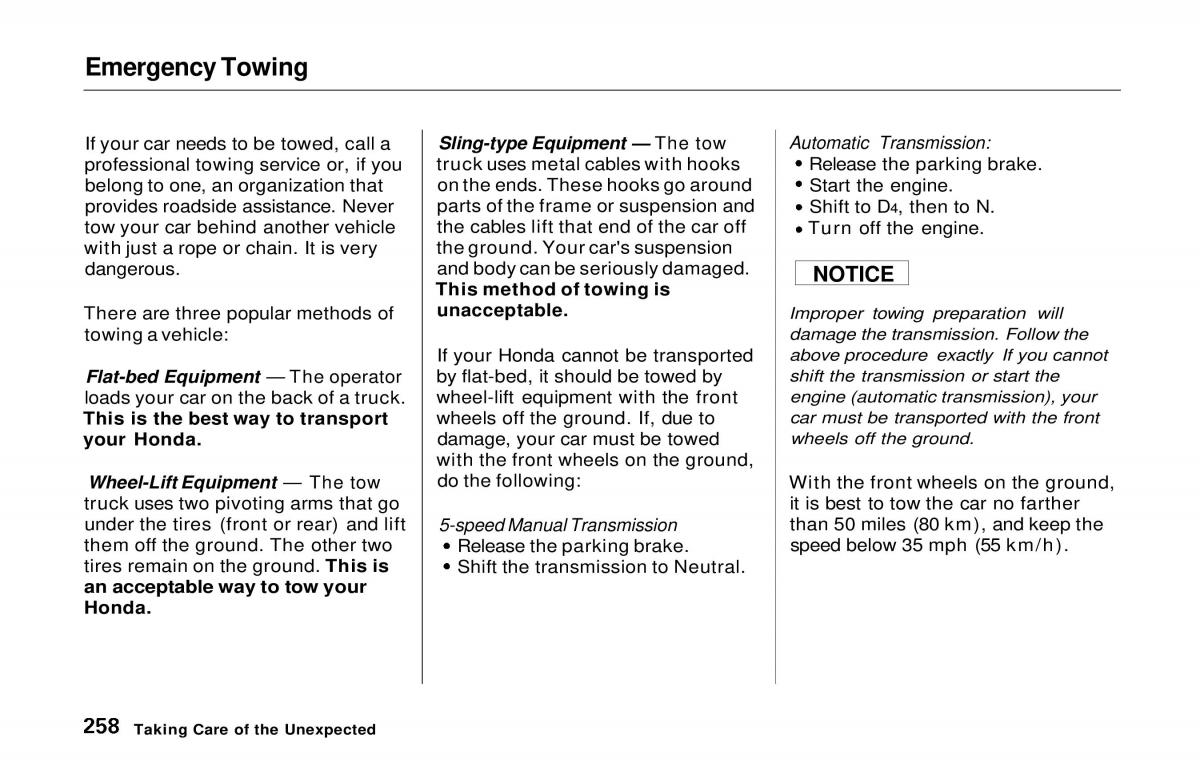 manual  Honda Prelude V 5 owners manual / page 253