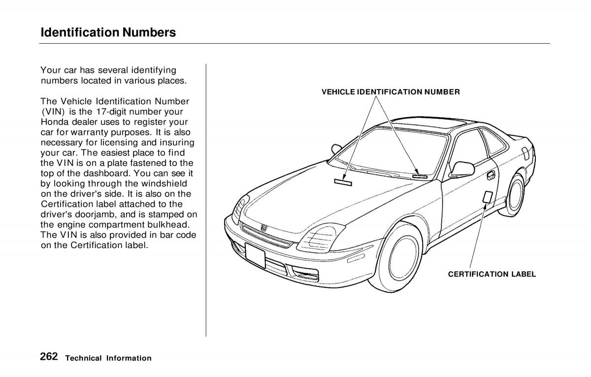 manual  Honda Prelude V 5 owners manual / page 256