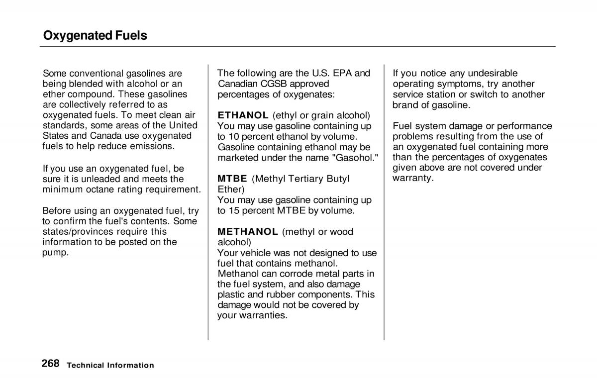 manual  Honda Prelude V 5 owners manual / page 262