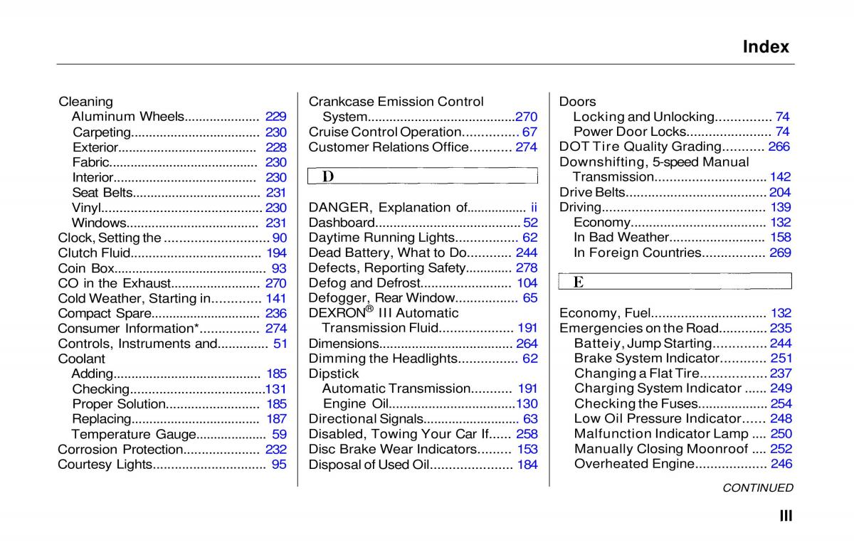 manual  Honda Prelude V 5 owners manual / page 277