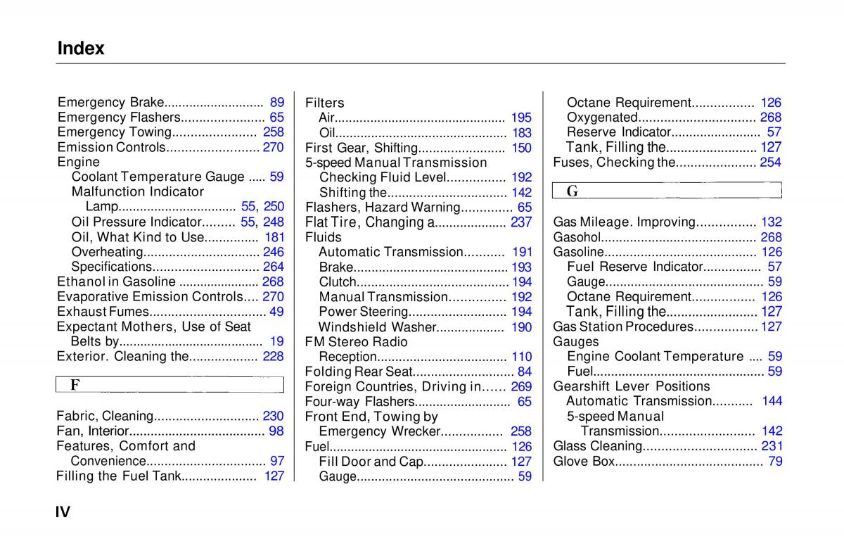 manual  Honda Prelude V 5 owners manual / page 278