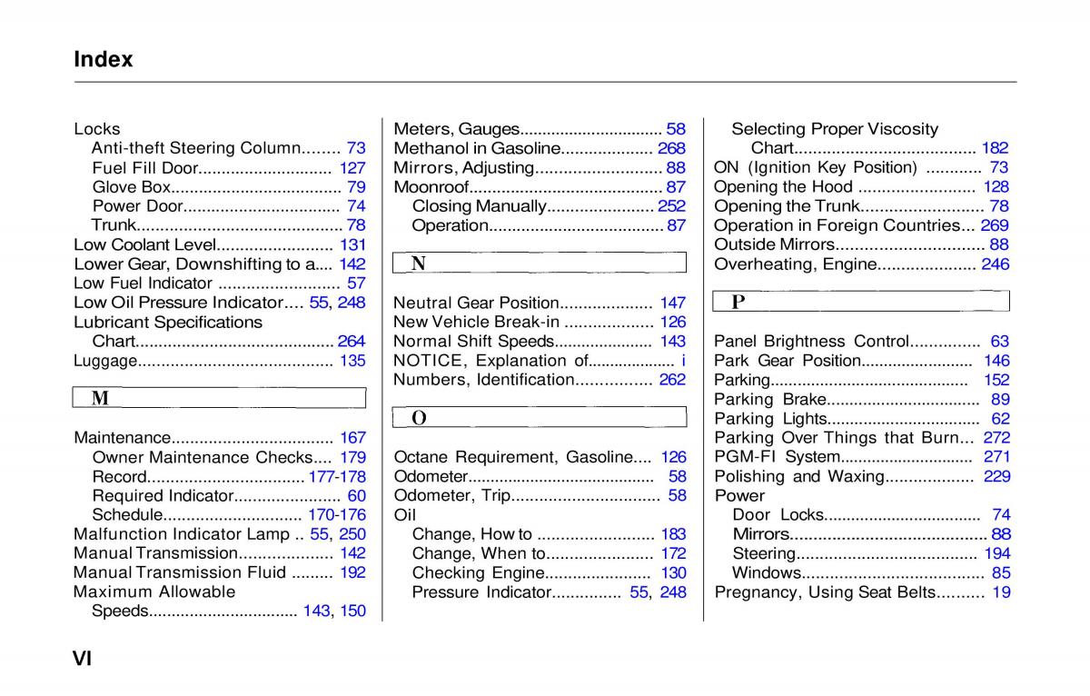 manual  Honda Prelude V 5 owners manual / page 280