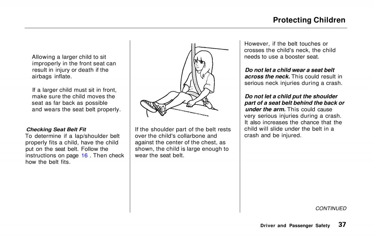 manual  Honda Prelude V 5 owners manual / page 38