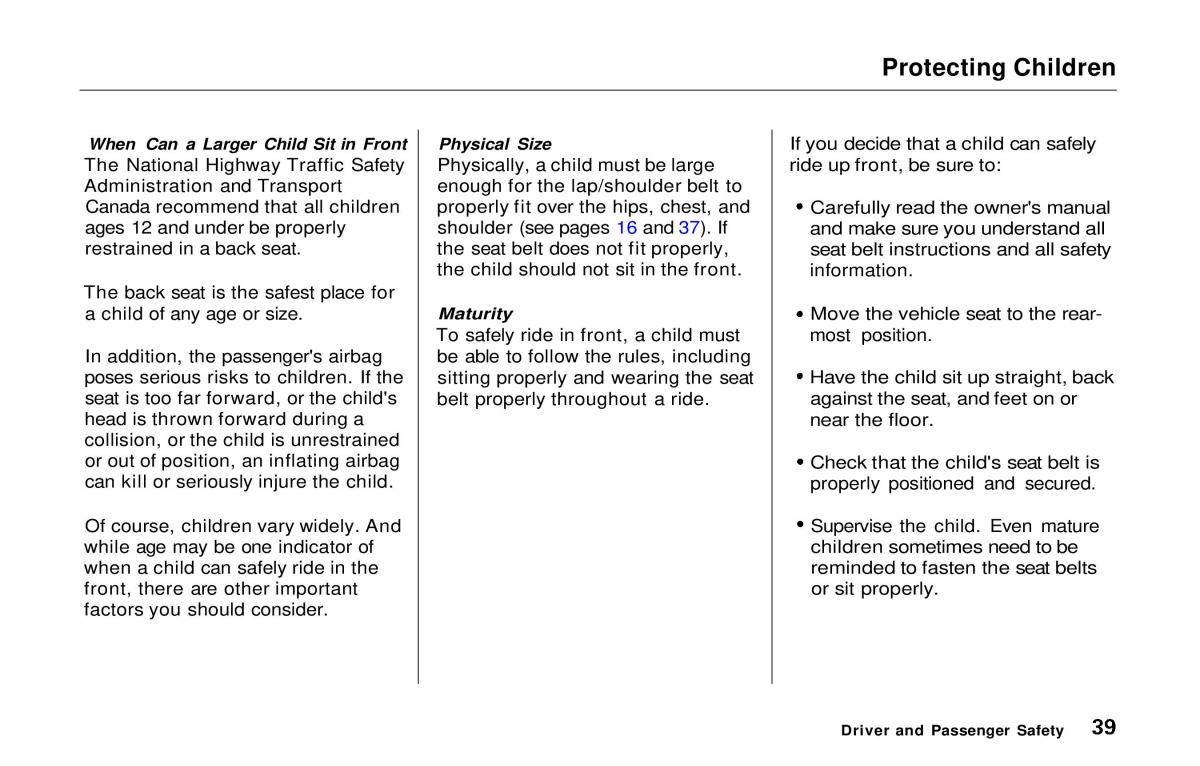 manual  Honda Prelude V 5 owners manual / page 40