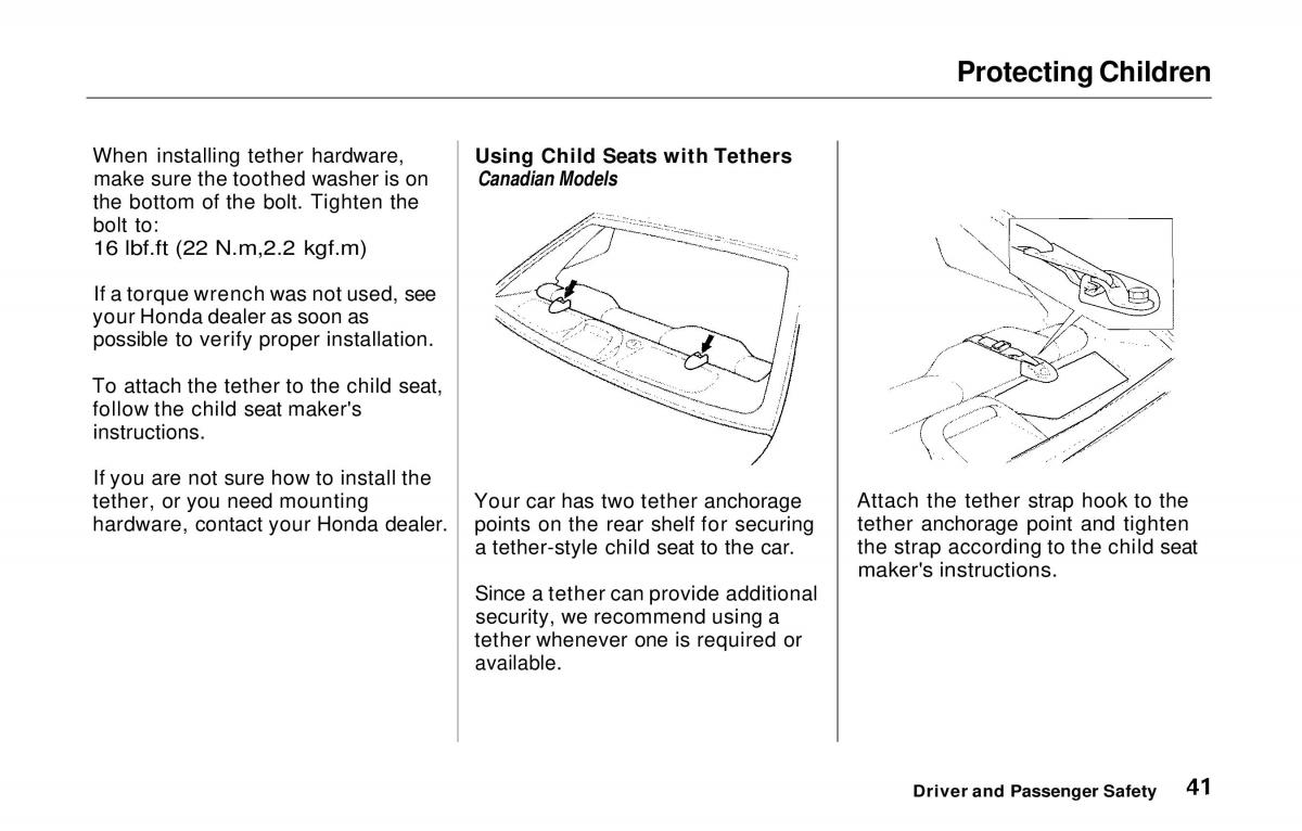 manual  Honda Prelude V 5 owners manual / page 42