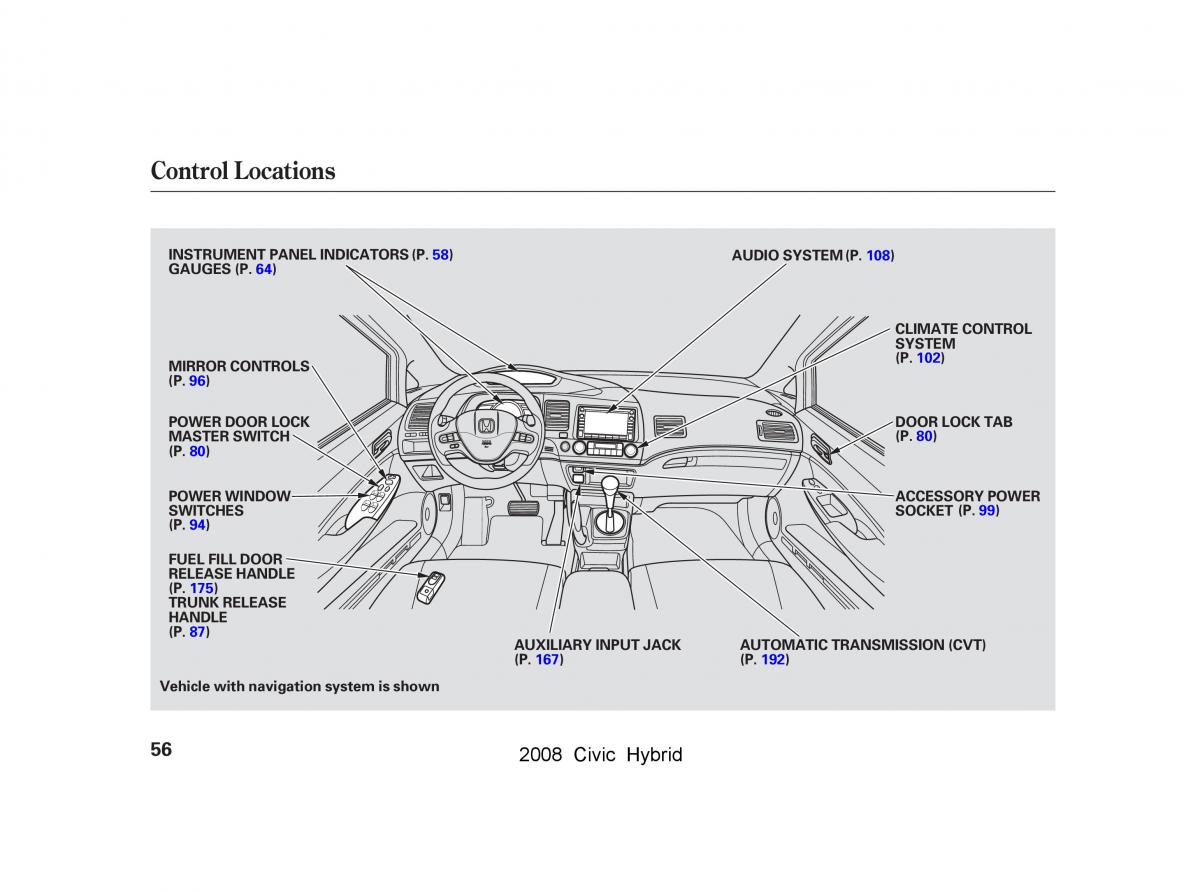 Honda Civic Hybrid VIII 8 owners manual / page 59