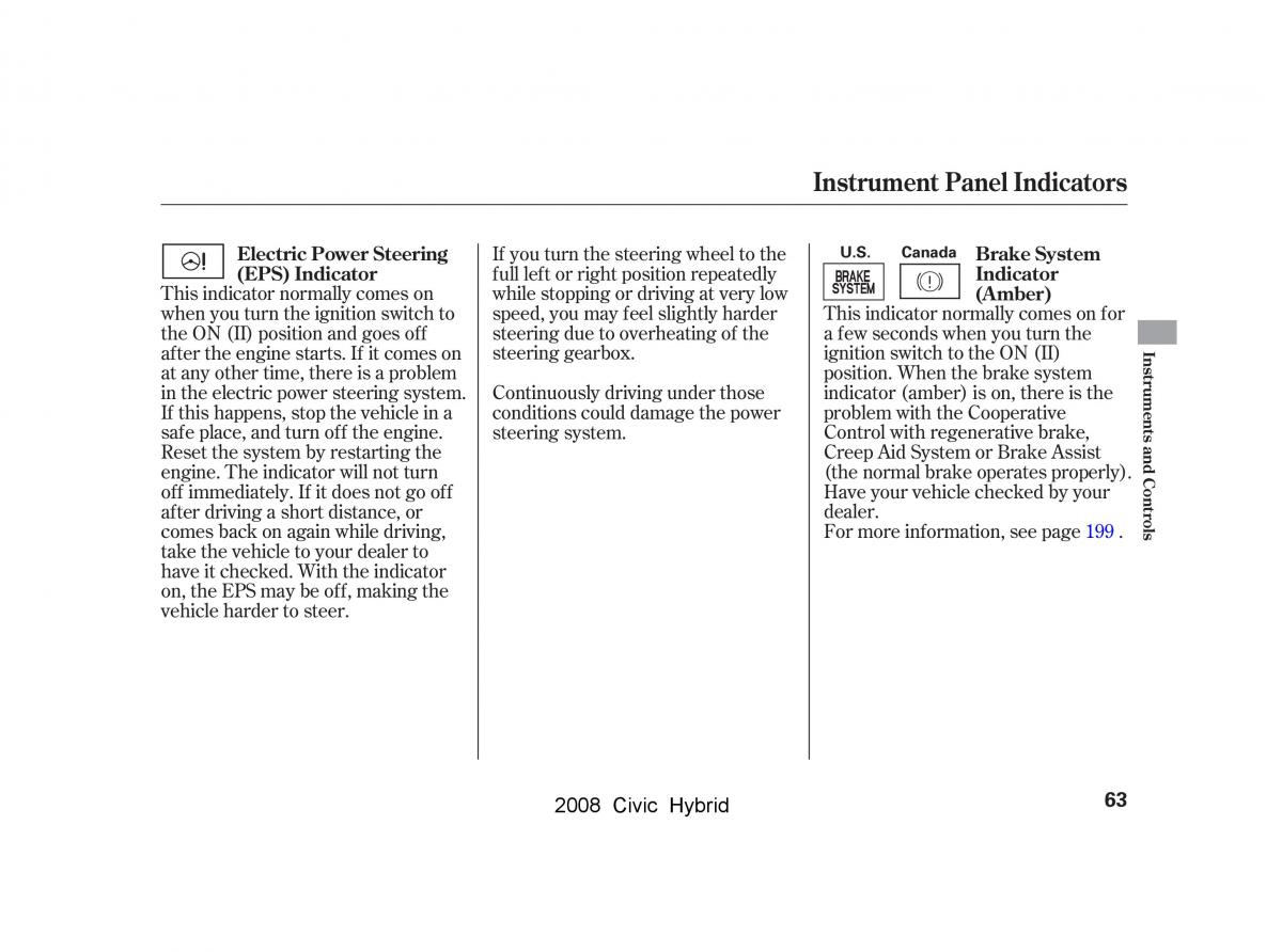 Honda Civic Hybrid VIII 8 owners manual / page 66