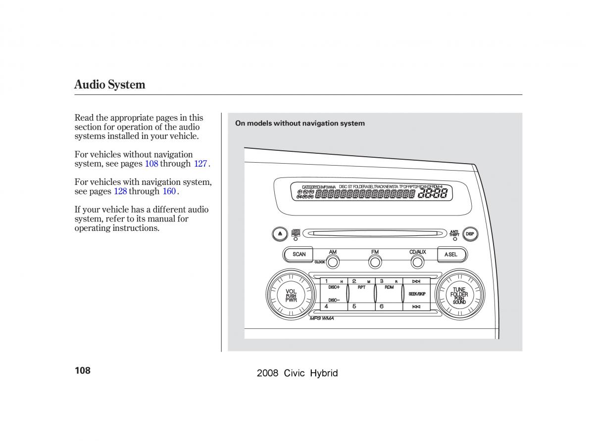 Honda Civic Hybrid VIII 8 owners manual / page 111