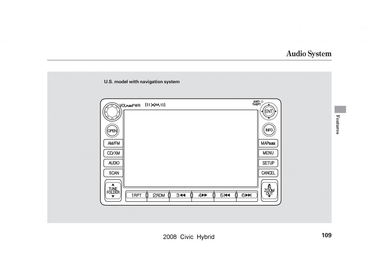 Honda Civic Hybrid VIII 8 owners manual / page 112