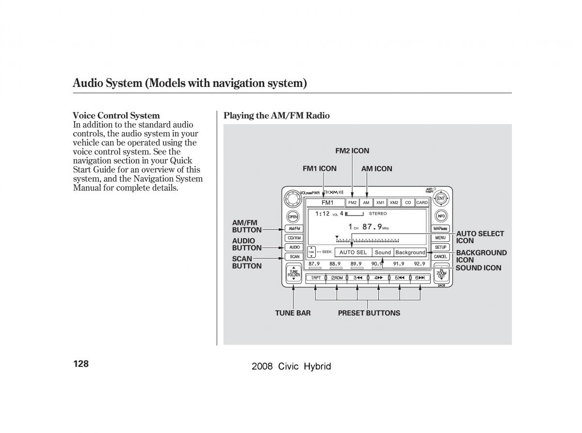 Honda Civic Hybrid VIII 8 owners manual / page 131