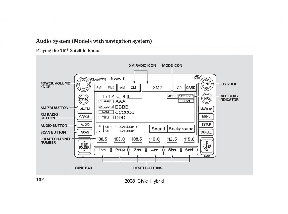 Honda Civic Hybrid VIII 8 owners manual / page 135