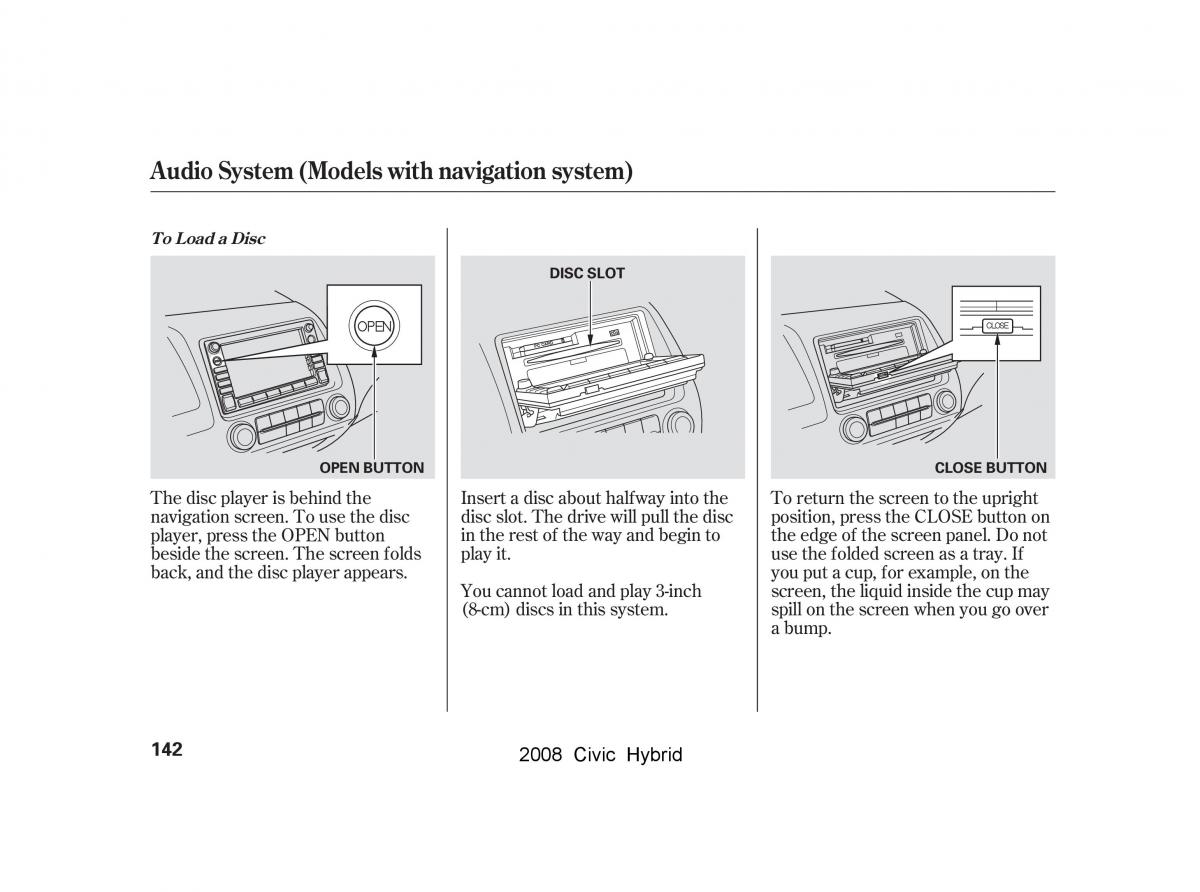 Honda Civic Hybrid VIII 8 owners manual / page 145