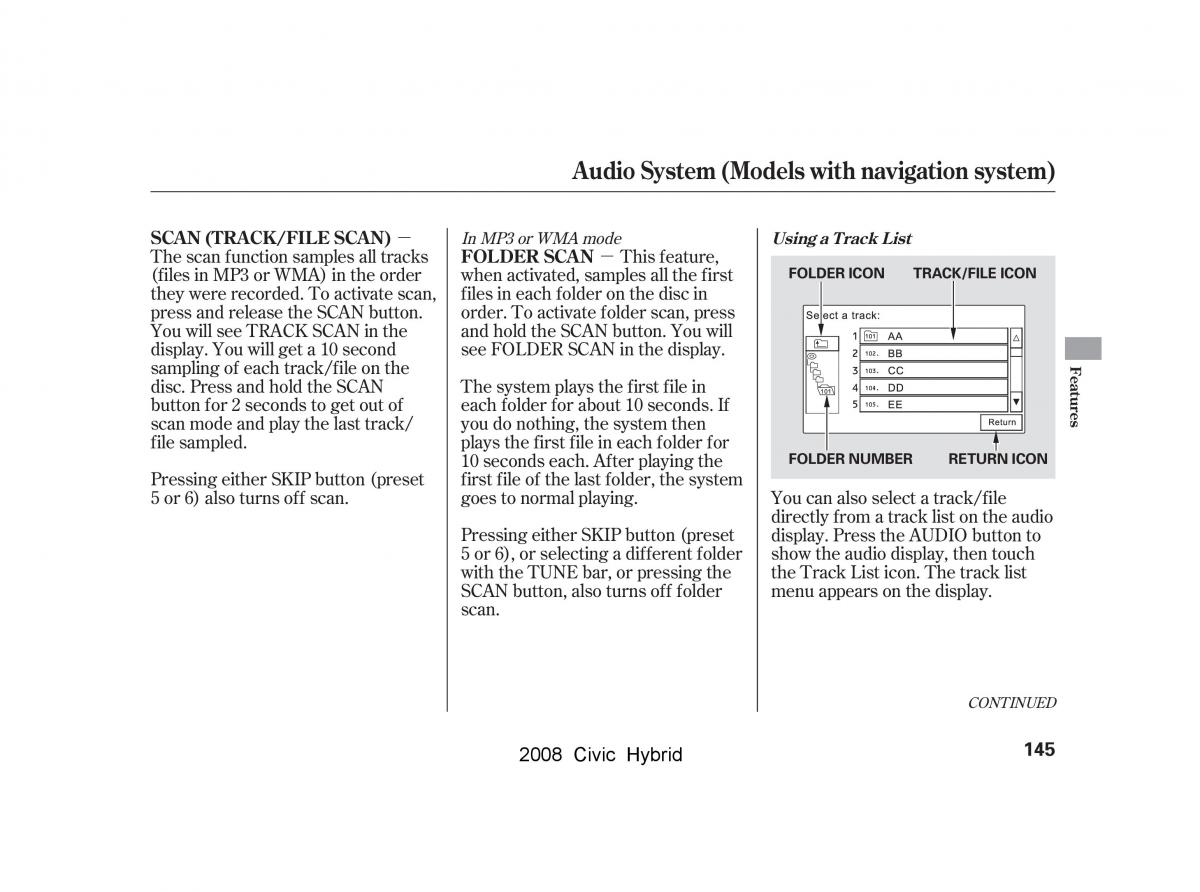 Honda Civic Hybrid VIII 8 owners manual / page 148