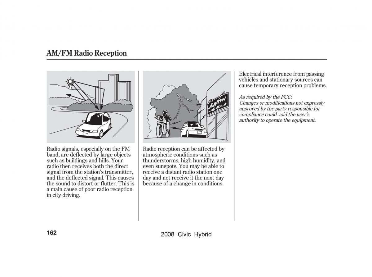 Honda Civic Hybrid VIII 8 owners manual / page 165