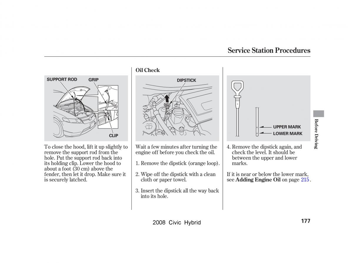 Honda Civic Hybrid VIII 8 owners manual / page 180