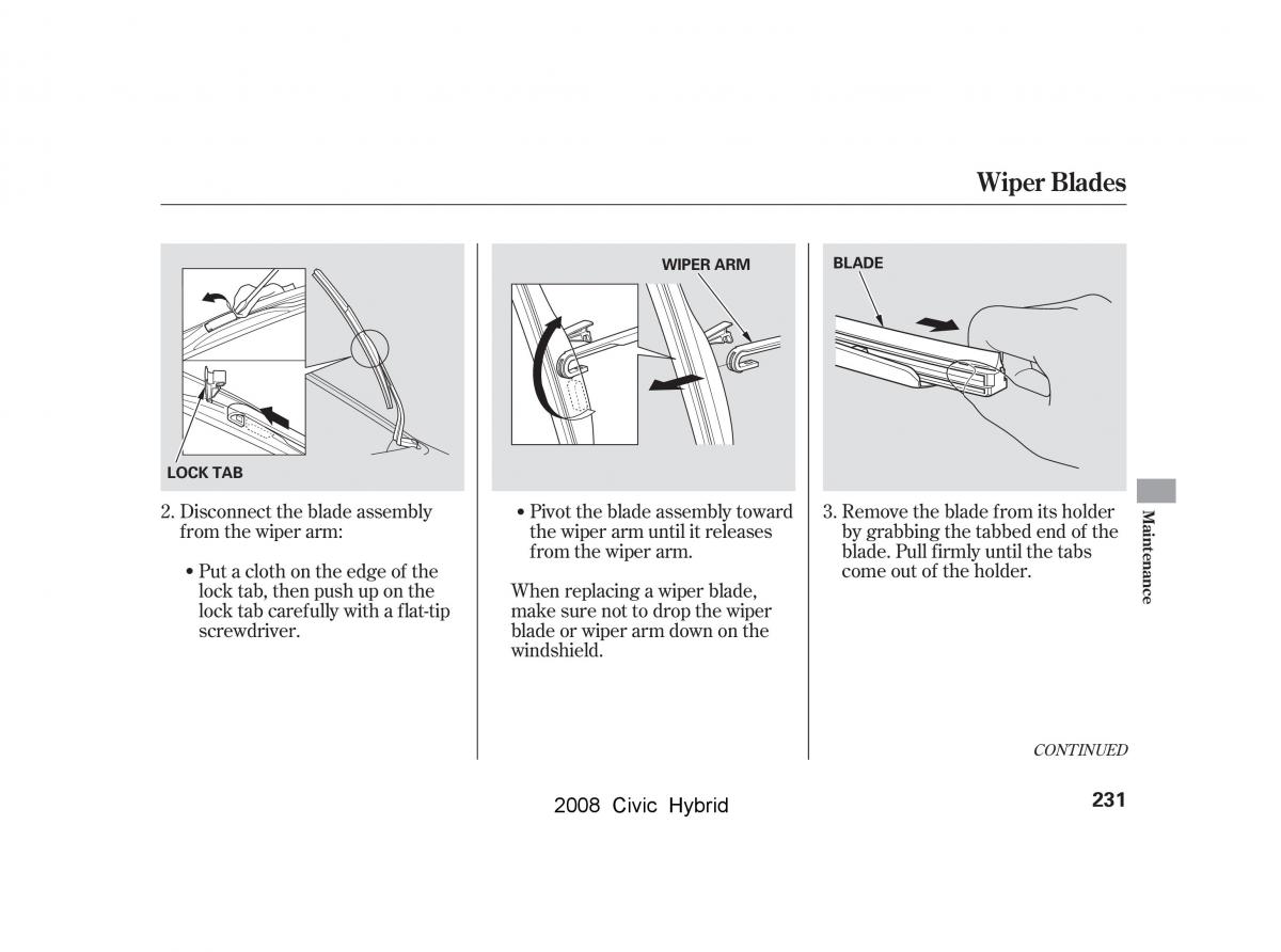 Honda Civic Hybrid VIII 8 owners manual / page 234