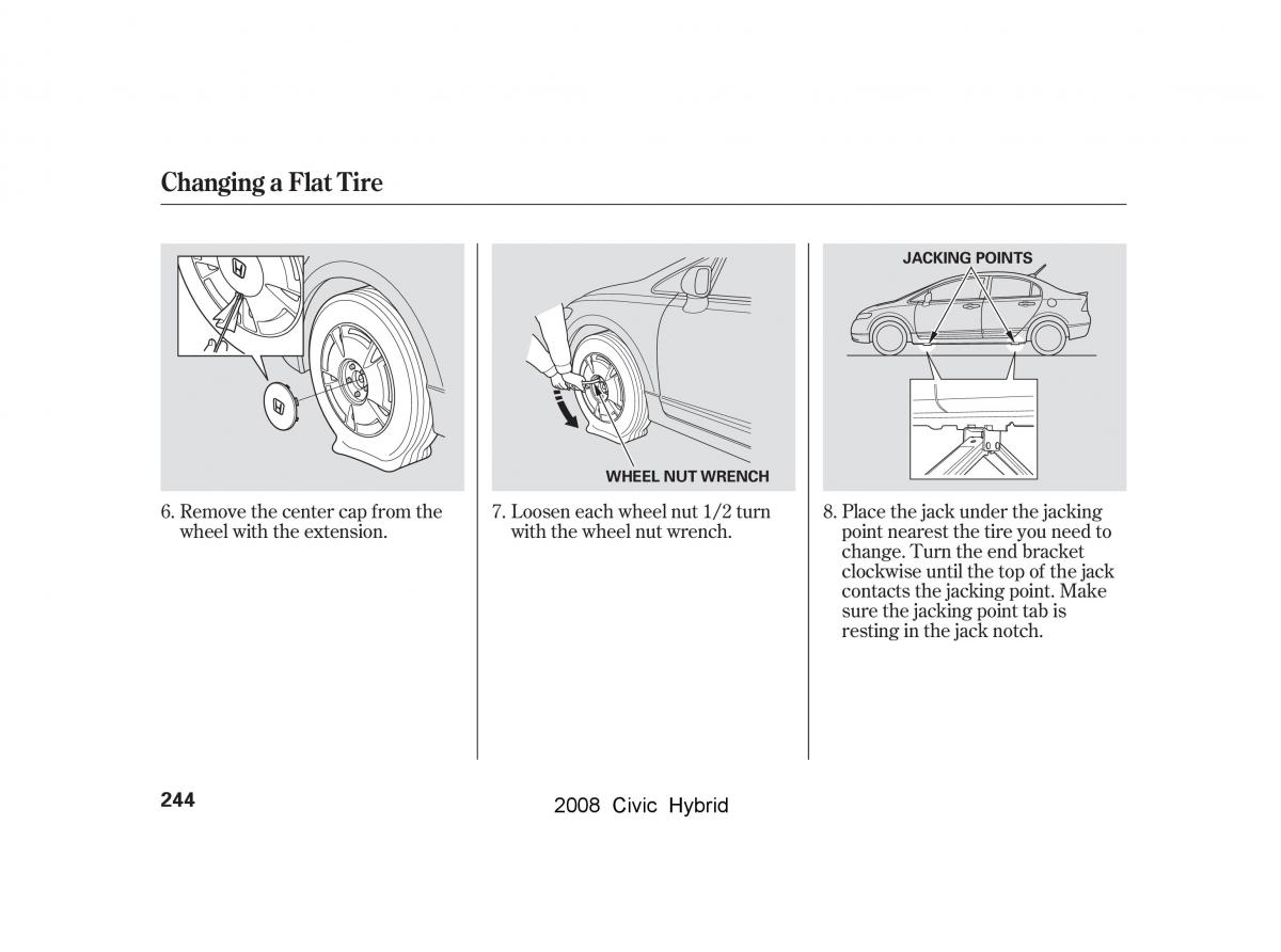 Honda Civic Hybrid VIII 8 owners manual / page 247