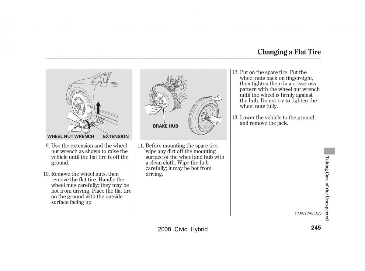 Honda Civic Hybrid VIII 8 owners manual / page 248