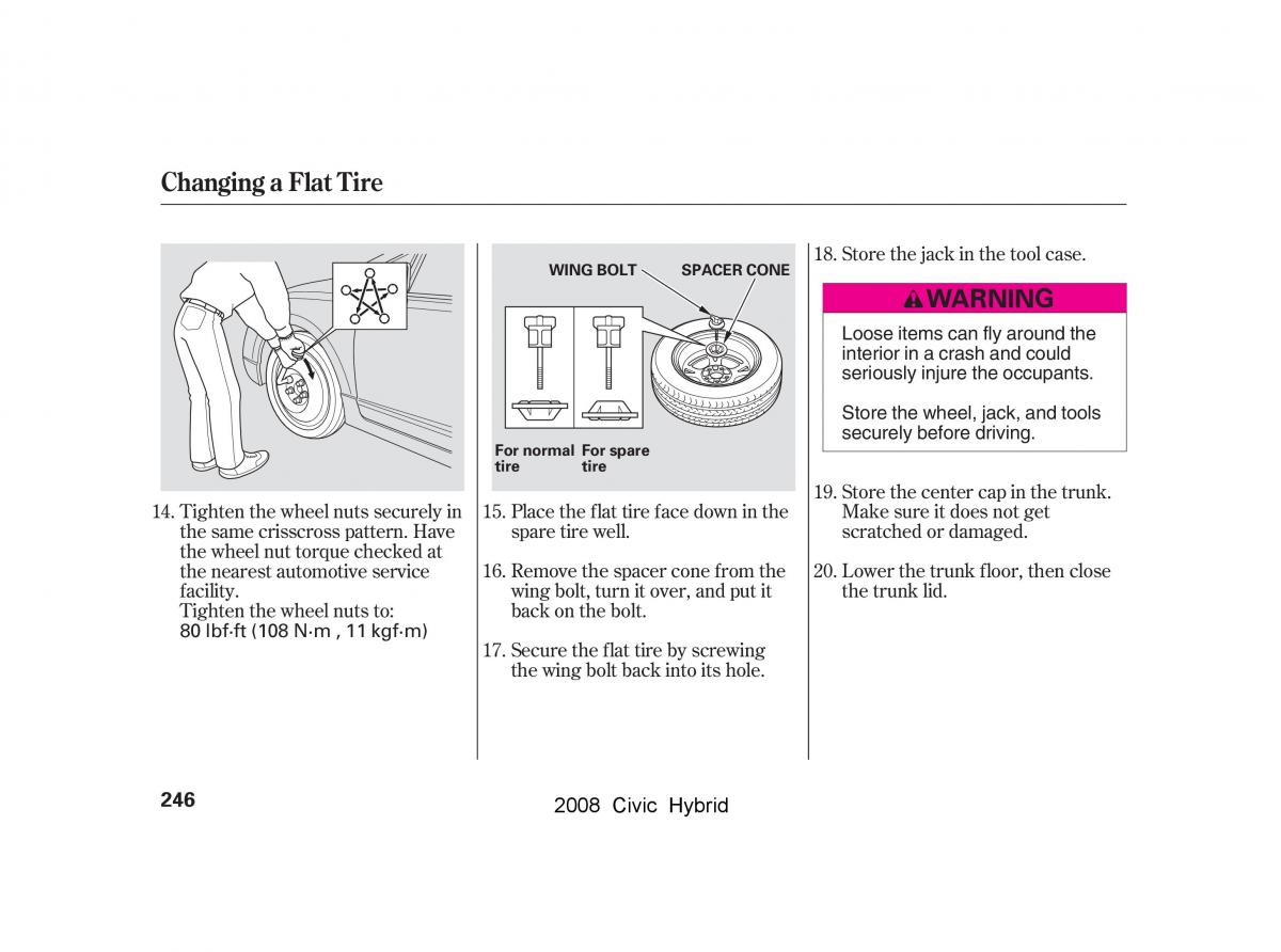 Honda Civic Hybrid VIII 8 owners manual / page 249