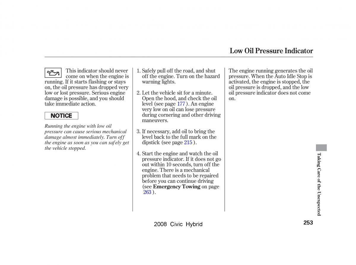 Honda Civic Hybrid VIII 8 owners manual / page 256