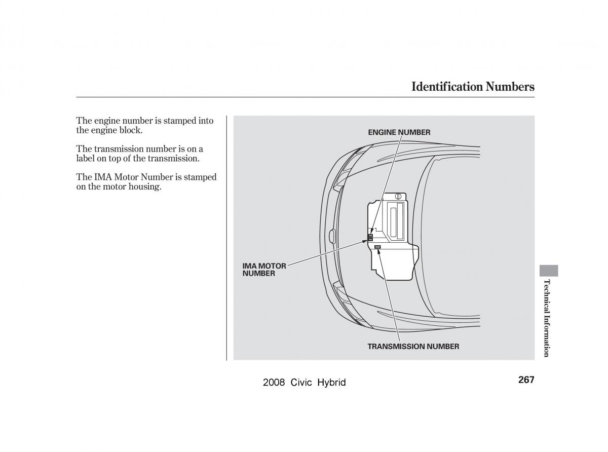 Honda Civic Hybrid VIII 8 owners manual / page 270