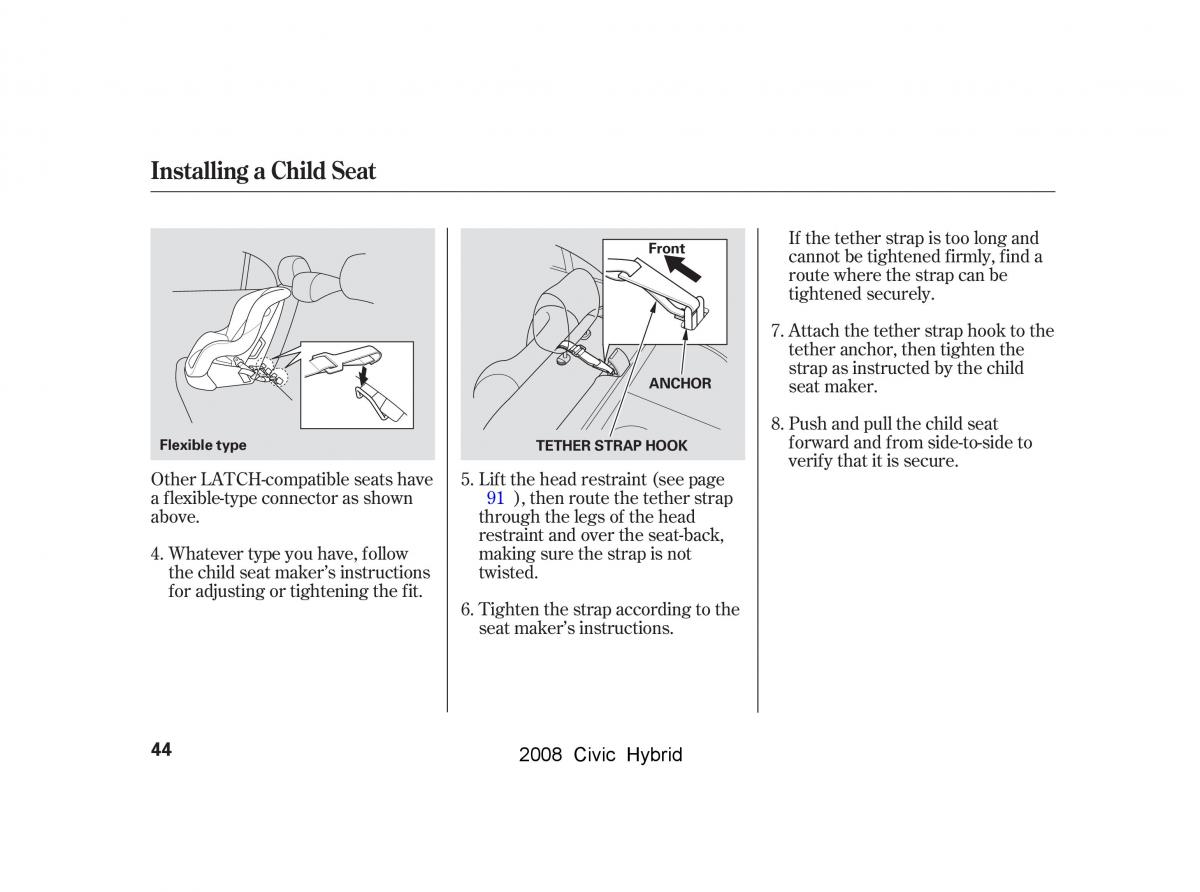 Honda Civic Hybrid VIII 8 owners manual / page 47