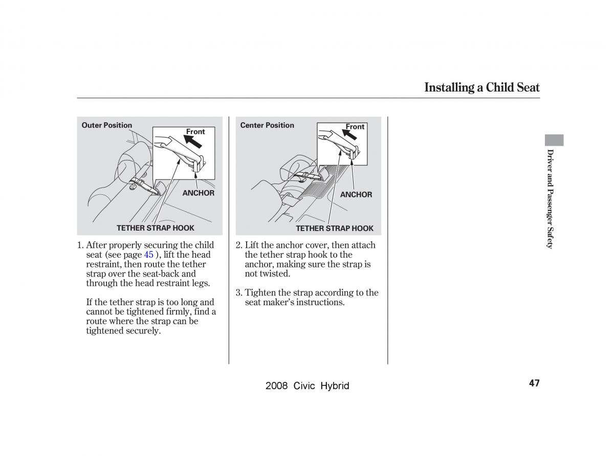 Honda Civic Hybrid VIII 8 owners manual / page 50