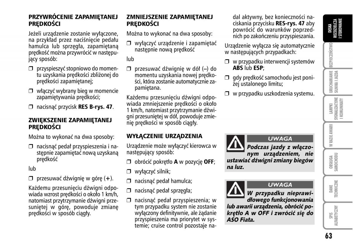 Fiat Grande Punto III 3 instrukcja obslugi / page 65