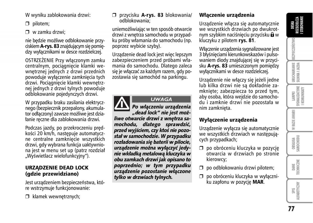 Fiat Grande Punto III 3 instrukcja obslugi / page 79